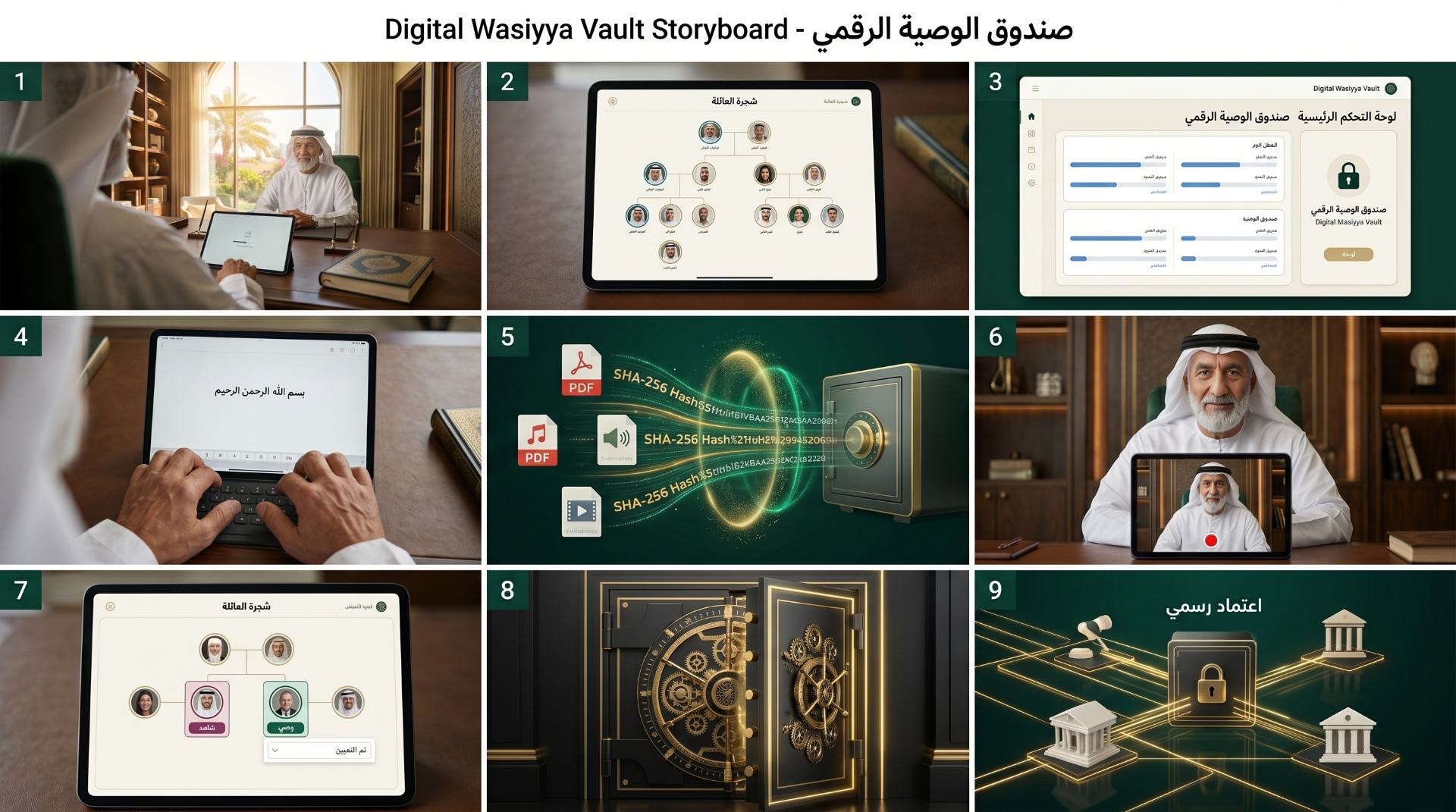 Storyboard — رحلة الوصيّة الرقمية
